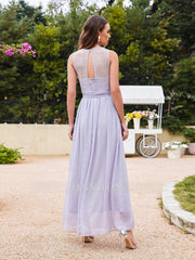 Elegant A-Line Scoop Sleeveless Chiffon Bridesmaid Dresses