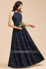 Elegant A-line Sleeveless V-Neck Ruffle Chiffon Lace Bridesmaid dresses