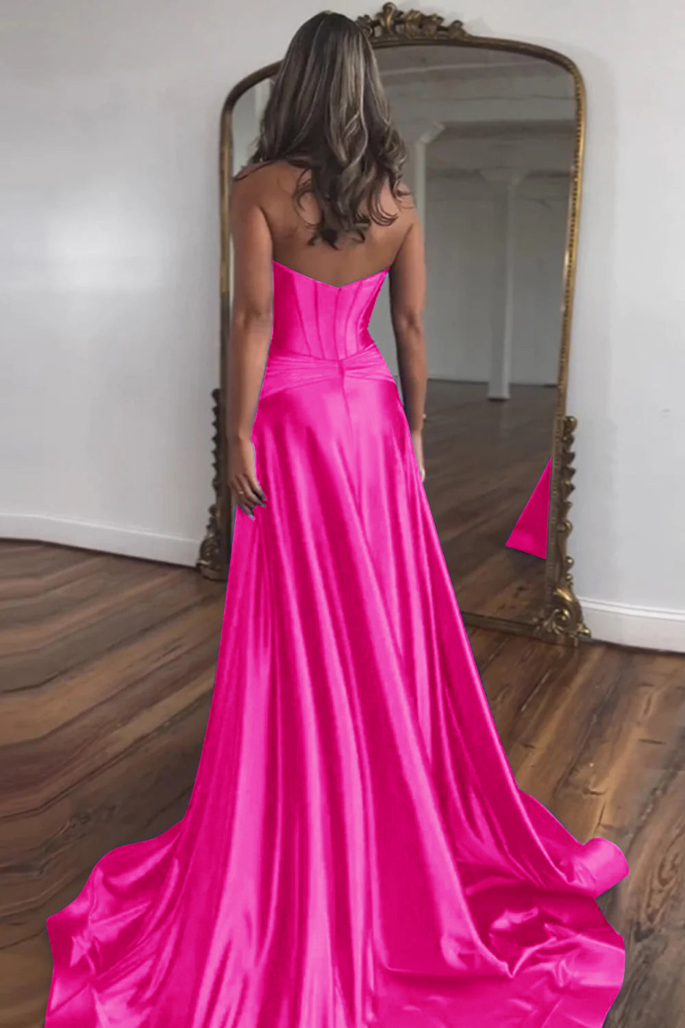 Elegant Blue Sweetheart Corset Prom Dress with A-Line Skirt and Front Split
