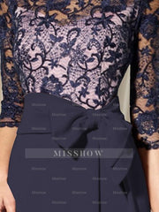 Elegant Floor-Length Mother of the Bride Sheath/Column Jewel Neck Dresses