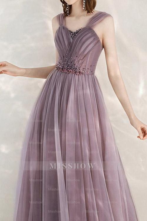 Elegant Infinity Tulle Off the Shoulder Sweetheart Long Formal Dress With Sequins