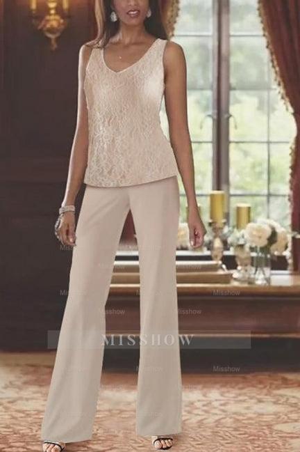 Elegant Lace Trouser Suits for Women Mother of the Bride Suit