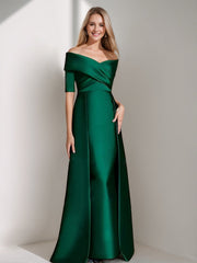 Elegant Off-the-Shoulder Mother of the Bride Dress with 1/2 Sleeves in A-Line/Princess Style