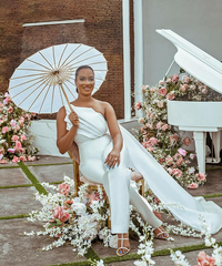 Elegant One-Shoulder White Pleated Long Jump Suit