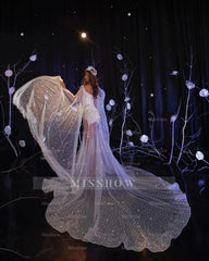 Elegant Pearl Long Sleeves Beaded Mermaid Sweetheart Formal Dress