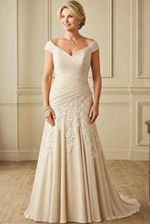 Elegant Portrait Sleeveless A-Line Mother Of The Bride Dress with Appliques