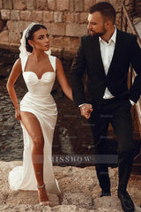 Elegant Sweetheart Split Front Floor-Length Prom Evening Dresses