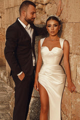 Elegant Sweetheart Split Front Floor-Length Prom Evening Dresses