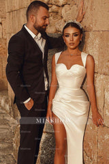 Elegant Sweetheart Split Front Floor-Length Prom Evening Dresses