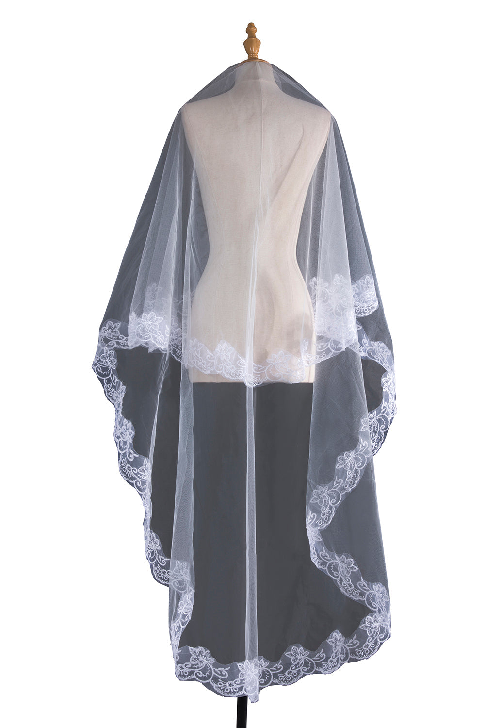Elegant Two Tiered Veil for Bridal Women Wedding Veils With Lace