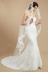 Elegant Two Tiered Veil for Bridal Women Wedding Veils With Lace