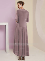 Elegant V-Neck A-Line Princess Tea-Length Dresses for the Mother of the Bride
