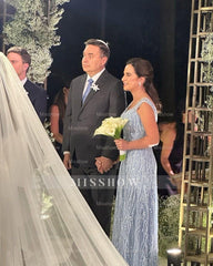 Elegant V-Neck Column Lace Sleeveless Mother of the Bride Floor-Length Wedding Guest Dresses