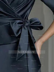 Elegant V-Neck Satin A-Line Mother of the Bride Ankle-Length Dress