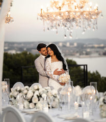 Elegant White Mermaid Lace Square Long Sleeves Beaded Long Wedding Dresses With Pearls