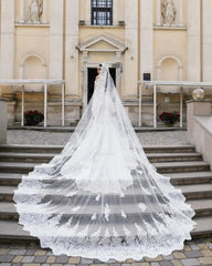 Elegant White Mermaid Sweetheart Off-The-Shoulder Long Sleeves Chapel Train Lace Wedding Dresses