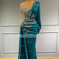 Elegant floor-length evening dress Prom Evening Dresses with sleeves