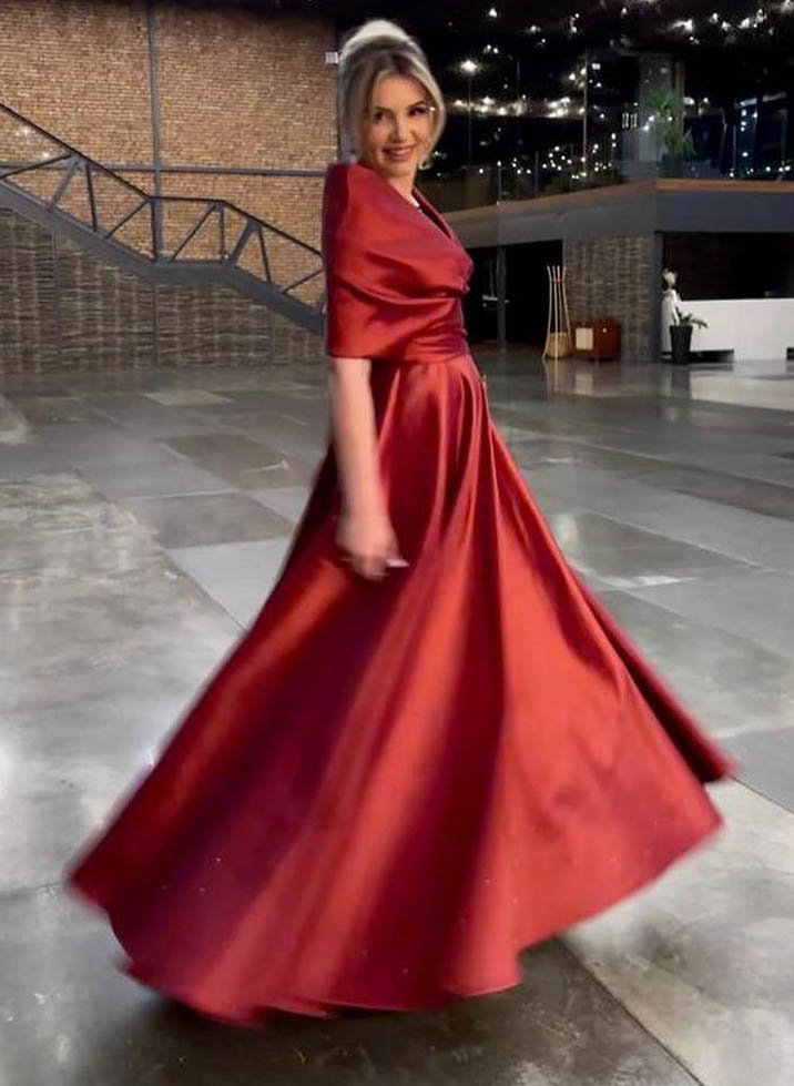 A Line Princess V Neck Mother Of The Bride Dresses