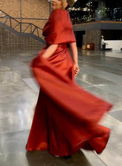 A Line Princess V Neck Mother Of The Bride Dresses