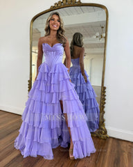 Eye-Catching Fuchsia A-Line Sweetheart Sleeveless Prom Dress with Front Split