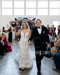 Fabulous Ivory Mermaid Spaghetti Straps Sleeveless Lace Chapel Train Wedding Dress With Appliques