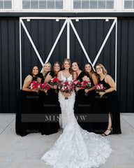 Fabulous Ivory Mermaid Spaghetti Straps Sleeveless Lace Chapel Train Wedding Dress With Appliques