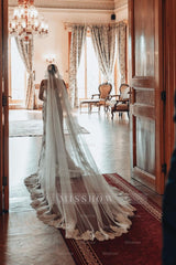 Fabulous White Lace Mermaid Sweetheart Off-The-Shoulder Beaded Long Sleeves Sweep Train Wedding Dresses