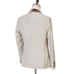 Fashion Light Champagne Shawl Lapel Glossy Slim Fit Three-Piece Men’s Outfits