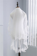 Fashion Tulle Lace Lace Applique Edge 1.7*1.5M Wedding Veils