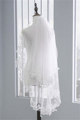 Fashion Tulle Lace Lace Applique Edge 1.7*1.5M Wedding Veils