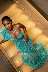 Fashionable Long Burgundy Mermaid One Shoulder Sleeveless Beaded Evening Dress with Appliques