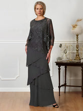 Floor-Length A-Line Mother of the Bride Dresses with Jewel Neck