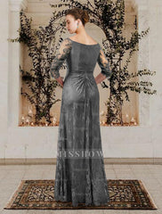 Floor-Length A-Line Princess Gown with Jewel Neckline for the Mother of the Bride