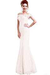 Floor-Length Mermaid Lace Off Shoulder Bridesmaid Dresses