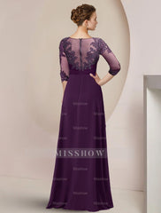 Floor-Length Mother of the Bride A-Line Princess Scoop Dresses