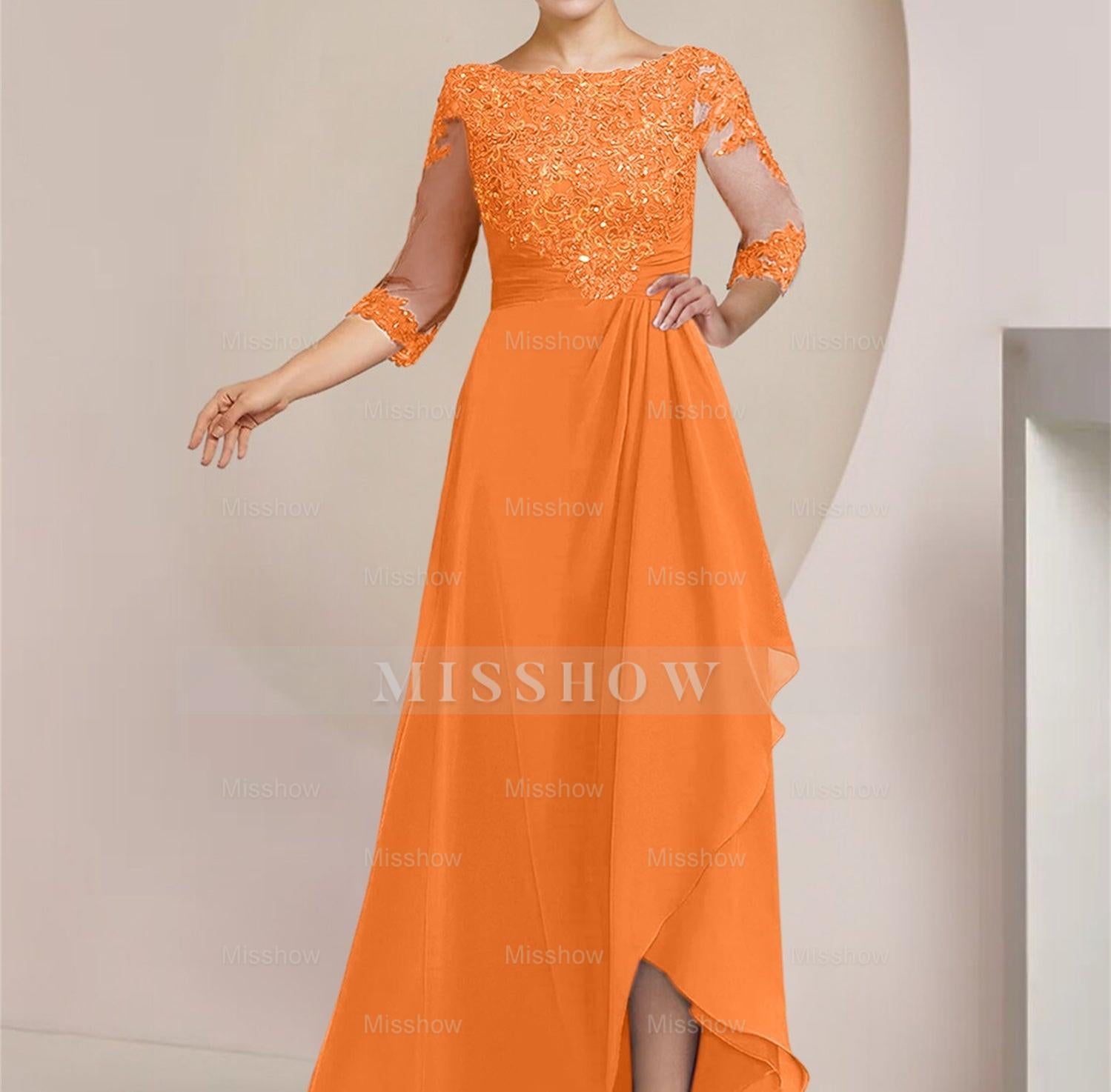 Floor-Length Mother of the Bride A-Line Princess Scoop Dresses