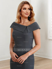 Floor-Length Mother of the Bride Sheath/Column Jewel Neck Gowns