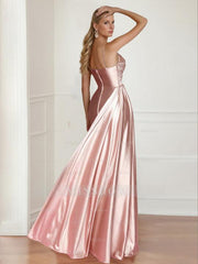 Floor-Length Sleeveless Mother of the Bride Dress with Spaghetti Straps and Side Split
