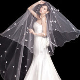 Floral Cute Elegant Tulle Pencil Edge 3*1.5M Wedding Veils