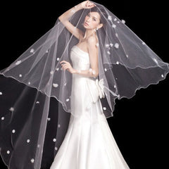 Floral Cute Elegant Tulle Pencil Edge 3*1.5M Wedding Veils