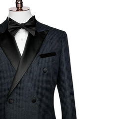 Formal Black Peaked Lapel Double-Breasted Evening Wear