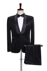 Formal Black Shawl Collar Two-Piece Groom's Wedding Attire