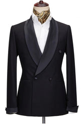 Formal Black Shawl Lapel Wedding Suit for Men