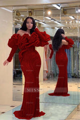 Formal Dress Purple Bubble Sleeves Long Strapless Sequins Beading