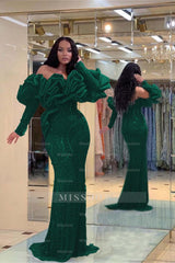 Formal Dress Purple Bubble Sleeves Long Strapless Sequins Beading