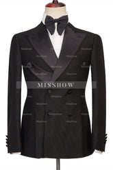 Gavin Latest Black Double Breasted Peaked Lapel Best Fit Men’s Suit