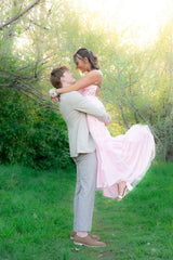 Girly Pink Sleeveless Strapless Mermaid Prom Dress with Appliques