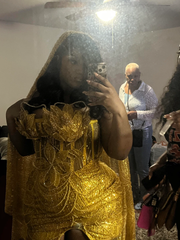 Gold Mermaid Prom Dress Strapless Sweetheart 3D Floral Leaf Beaded Chain Fringe Sheer Mesh High Slit Luxury Evening Gown with Court Train