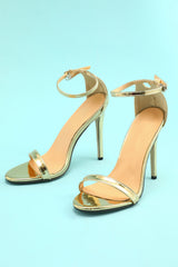 Gold Stiletto Sandal Prom Heel