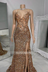 Gorgeous Column Tulle Spaghetti Straps Sleeveless Prom Evening Dresses With Rhinestone